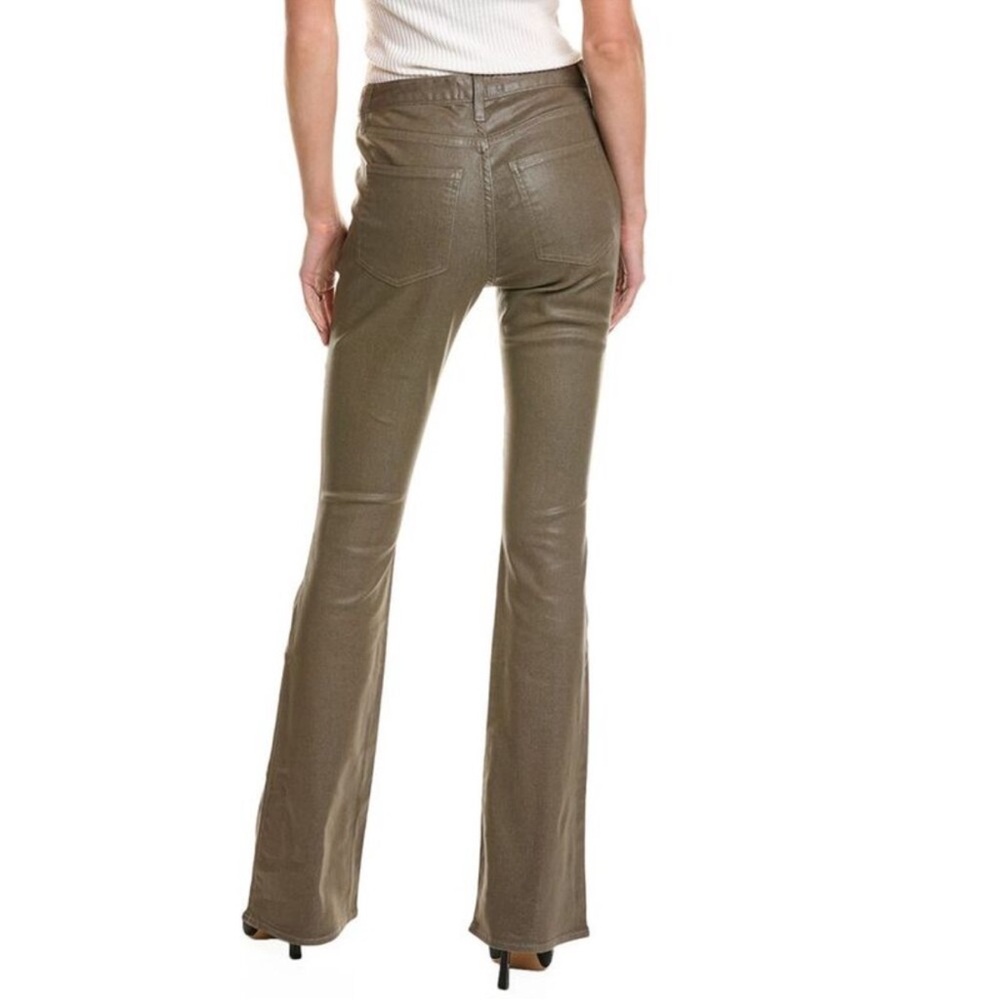 New RAMY BROOK helena high rise coated flare jean in glossy gunmetal 29 $275.00 - Picture 3 of 14